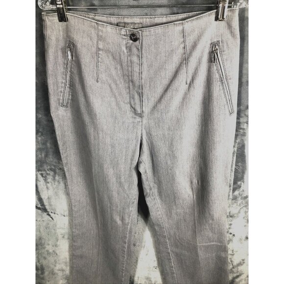 Jacky Vanilia Becky Gray Denim Trouser Pants Size 14 With Zip Pockets - Picture 2 of 16
